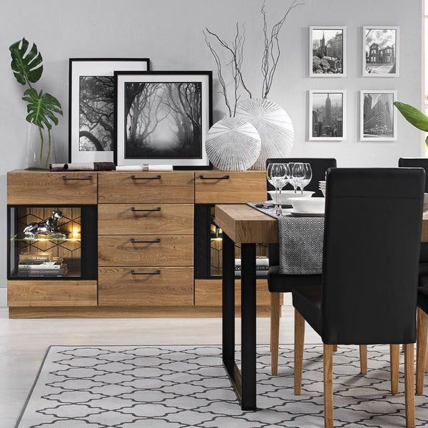 LoftStory Tavolo da pranzo allungabile con gambe in metallo Design industriale nordico