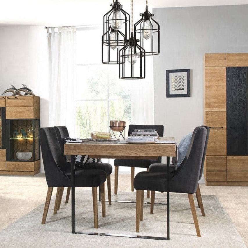 LoftStory Tavolo da pranzo allungabile con gambe in metallo Design industriale nordico