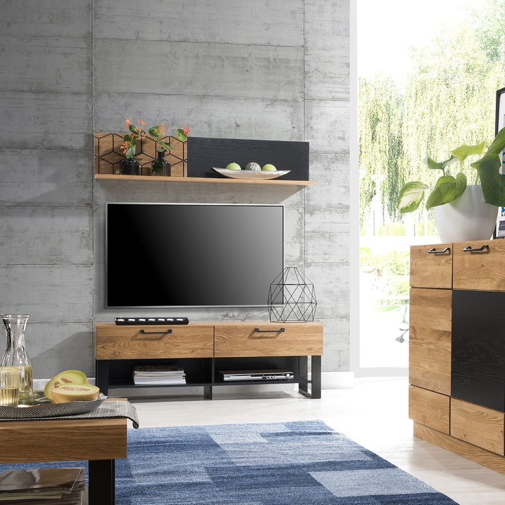 LoftStory Mensola da parete in legno di quercia Design industriale nordico