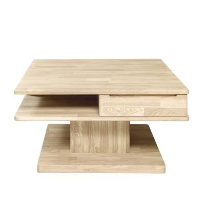 Tavolino in legno massiccio di quercia in stile rustico
