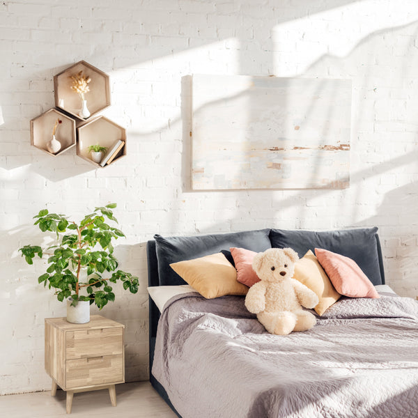 NordicStory Comodino Comodino in legno massiccio di rovere 100 naturale sbiancato