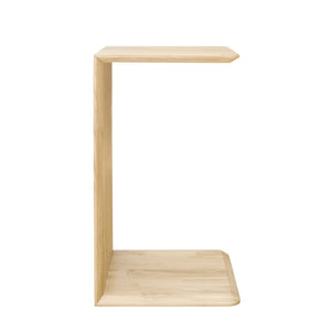 Comodino scandinavo a C in rovere massiccio
