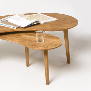 Tavolino da salotto in legno massiccio di rovere nordico