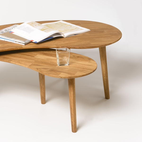 Tavolino da salotto in legno massiccio di rovere nordico
