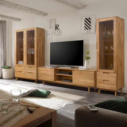 NordicStory Armadio vetrina in rovere massiccio