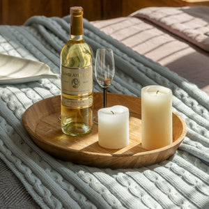 NordicStory Vassoio decorativo rotondo in rovere massiccio Info Bozza