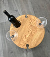 NordicStory Mini tavolo da vino pieghevole in legno massiccio di quercia