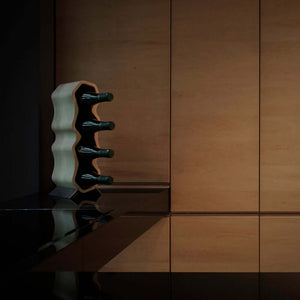Portabottiglie in rovere fatto a mano AWRY, supporto per 4 bottiglieRoble.Store