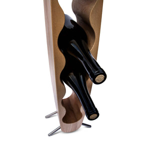 Portabottiglie in rovere fatto a mano EGG, supporto per 7 bottiglieRoble.Store