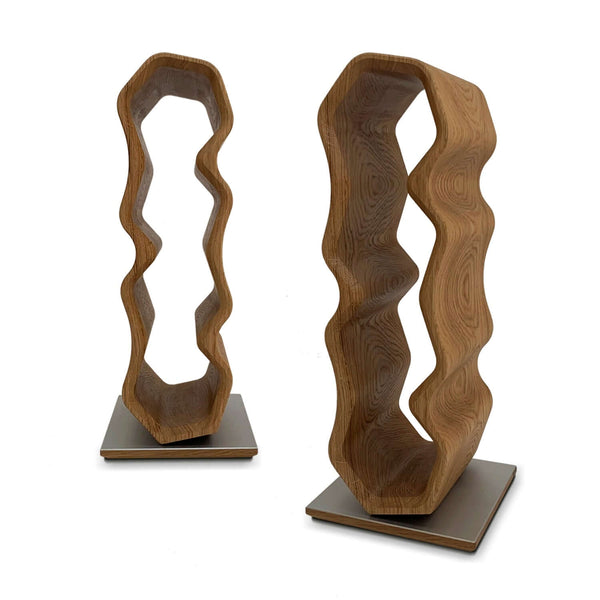 Portabottiglie in rovere fatto a mano AWRY 2.0, supporto per 4 bottiglieRoble.Store