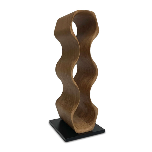 NordicStory Portabottiglie in legno di quercia fatto a mano SLIM, supporto per vino per 3 bottiglie