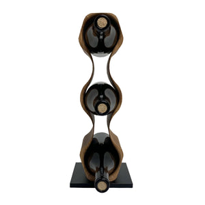 NordicStory Portabottiglie in legno di quercia fatto a mano SLIM, supporto per vino per 3 bottiglie