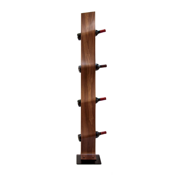NordicStory Portabottiglie in rovere fatto a mano TWIST, portabottiglie per 4 bottiglie