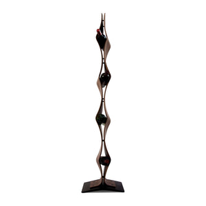 NordicStory Portabottiglie in rovere fatto a mano TWIST, portabottiglie per 4 bottiglie