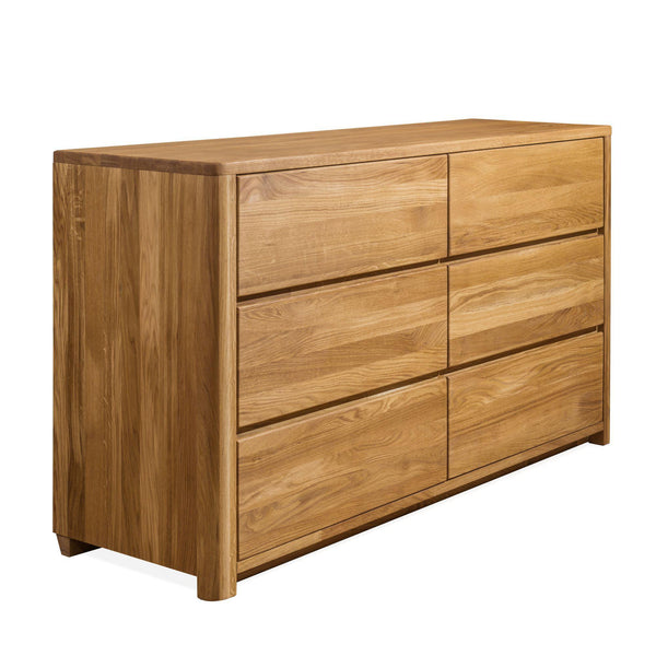 NordicStory Credenza Elsa Cassettiera 6 cassetti Legno massiccio Rovere scandinavo 