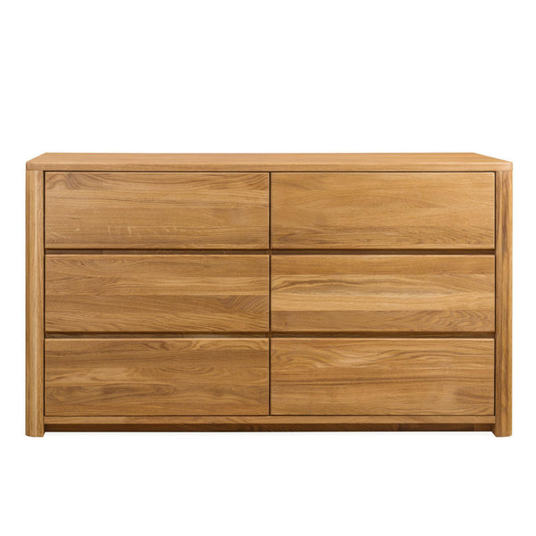 NordicStory Credenza Elsa Cassettiera 6 cassetti Legno massiccio Rovere scandinavo 