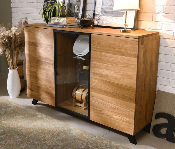 Cassettiera in rovere massiccio NordicStory Moritz 2, 150 x 40 x 101,9 cm.
