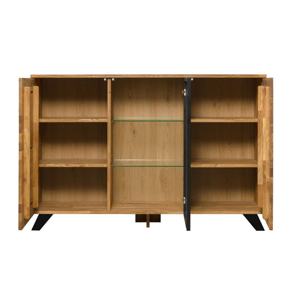 Cassettiera in rovere massiccio NordicStory Moritz 2, 150 x 40 x 101,9 cm.