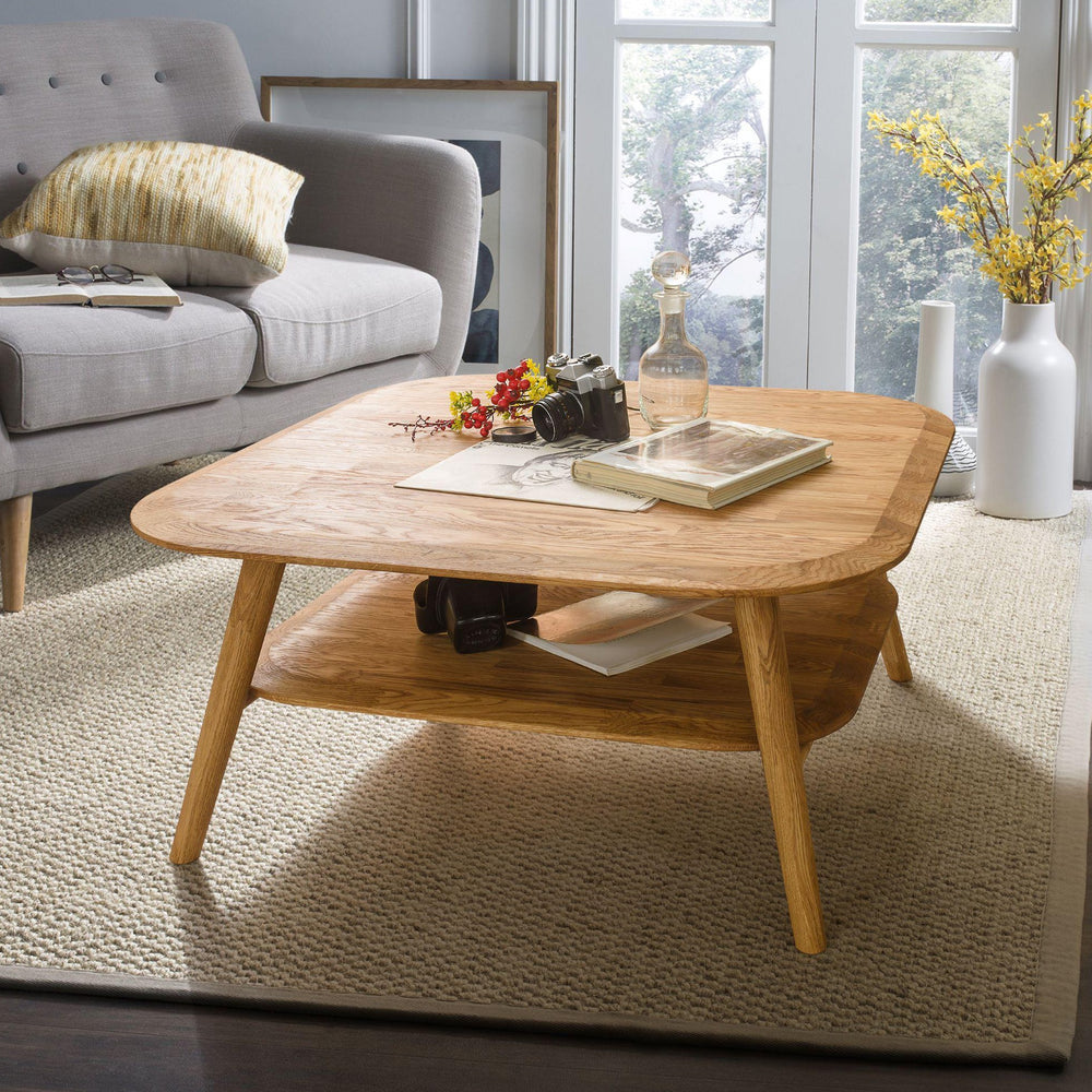 NordicStory Escandi Tavolino 4 in legno massiccio di quercia naturale Soggiorno scandinavo