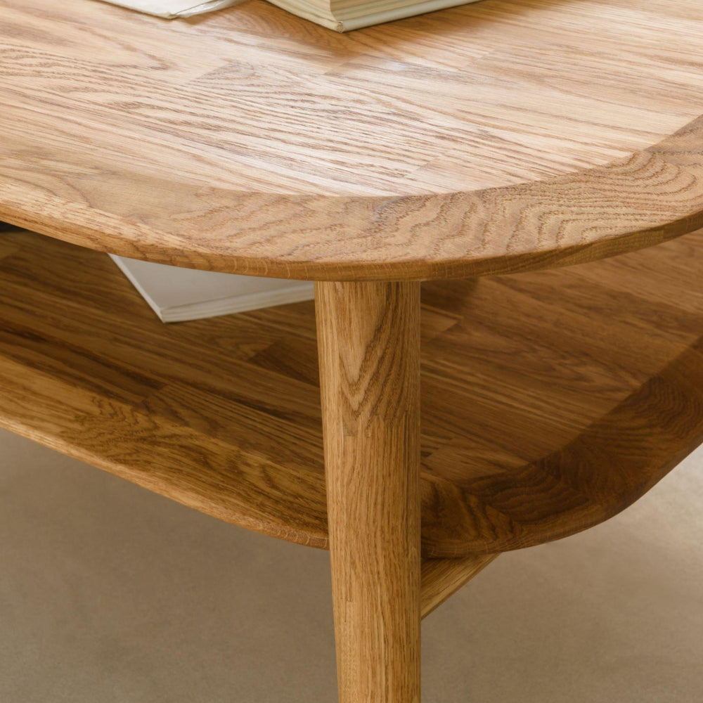 NordicStory Escandi Tavolino 4 in legno massiccio di quercia naturale Soggiorno scandinavo