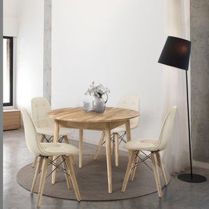 NordicStory Tavolo da pranzo rotondo in rovere massiccio 