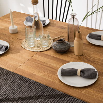 NordicStory Tavolo da pranzo allungabile in legno massiccio di quercia