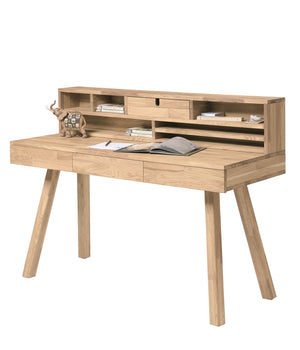 NordicStory Scrivania in rovere massiccio Einstein 2 con ripiano galleggiante