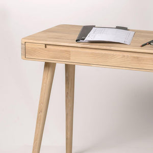 NordicStory Scrivania Escandi 110 x 43 x 75 cm. legno massiccio rovere scandinavo 