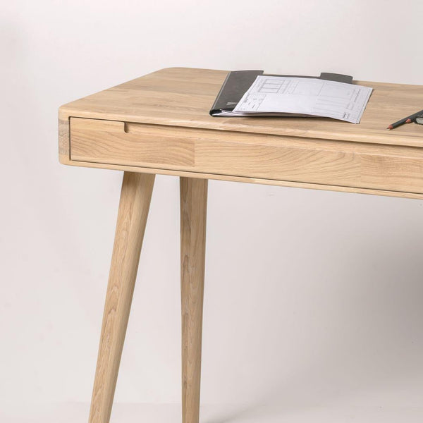 NordicStory Scrivania Escandi 110 x 43 x 75 cm. legno massiccio rovere scandinavo 