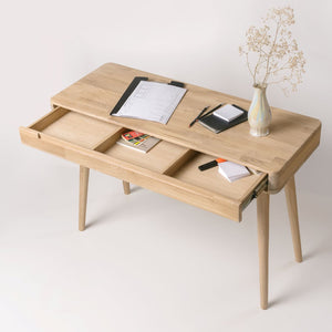 NordicStory Scrivania Escandi 110 x 43 x 75 cm. legno massiccio rovere scandinavo 