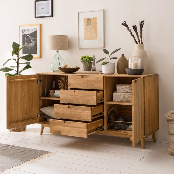 NordicStory Credenza Cassettiera in legno massiccio di quercia