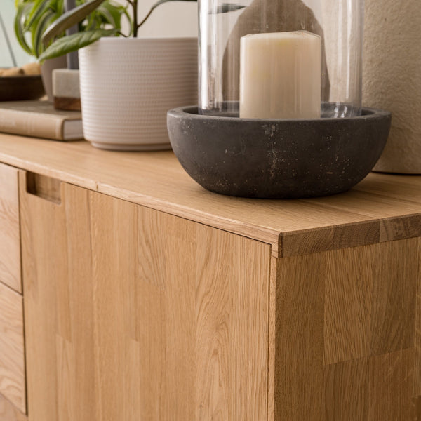 NordicStory Credenza Cassettiera in legno massiccio di quercia