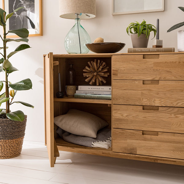 NordicStory Credenza Cassettiera in legno massiccio di quercia