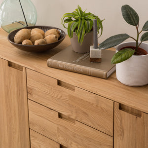 NordicStory Credenza Cassettiera in legno massiccio di quercia
