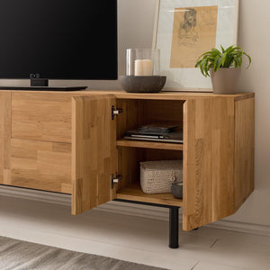 Porta TV Wardi in rovere massiccio, 220 x 40 x 65 cm | NordicStory