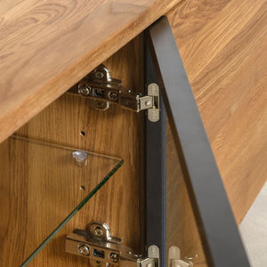 NordicStory Mobile TV in rovere massiccio con gambe in metallo nero Moritz
