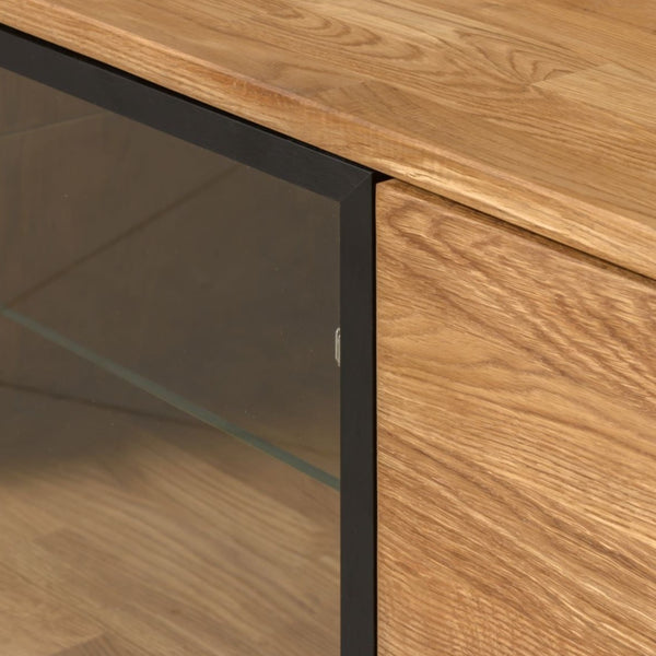 NordicStory Mobile TV in rovere massiccio con gambe in metallo nero Moritz