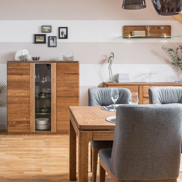 NordicStory Tavolo da pranzo allungabile in legno massiccio di quercia