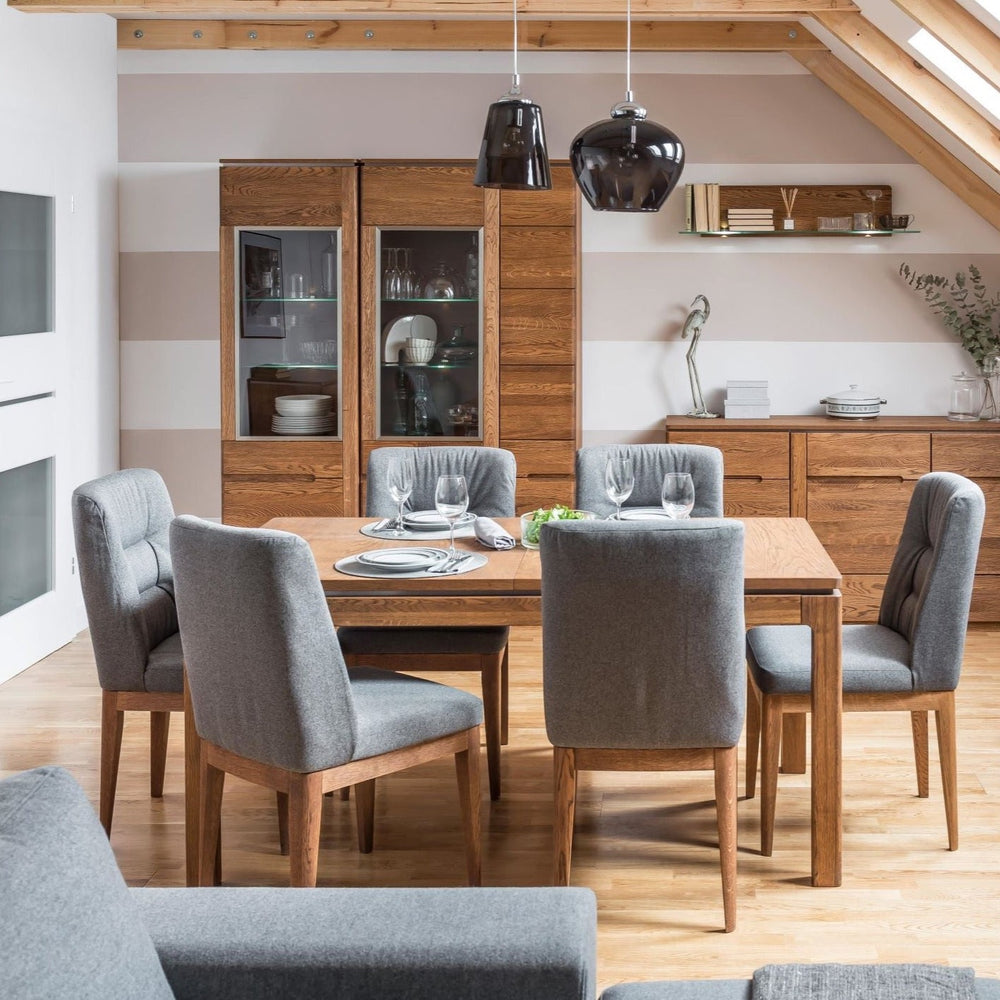 NordicStory Tavolo da pranzo allungabile in legno massiccio di quercia
