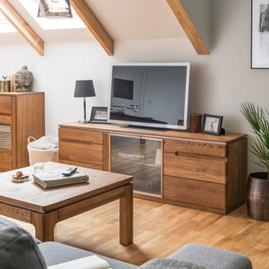 Tavolino quadrato NordicStory in legno massiccio di quercia design nordico moderno e rustico