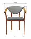NordicStory Confezione da 4 sedie da pranzo Alexis, struttura in rovere massiccio, rivestimento in colore GRIGIO NORDICO