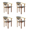NordicStory Confezione da 4 sedie da pranzo Alexis, struttura in rovere massiccio, rivestimento grigio nordico