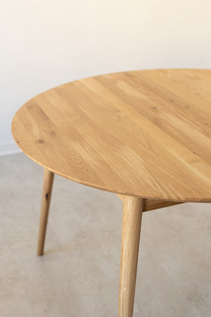 NordicStory Tavolo da pranzo allungabile in rovere massiccio Escandi 4 120-155 x 120 x 75 cm.