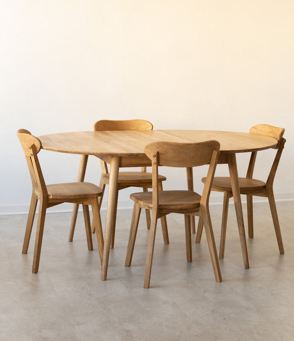 NordicStory Tavolo da pranzo allungabile in rovere massiccio Escandi 4 120-155 x 120 x 75 cm.
