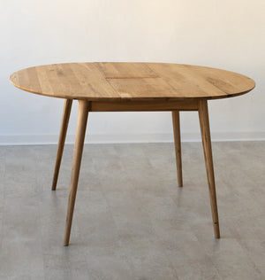 NordicStory Tavolo da pranzo rotondo allungabile in rovere massiccio Escandi 3 100-130 x 100 x 75 cm.  Media 1 di 20