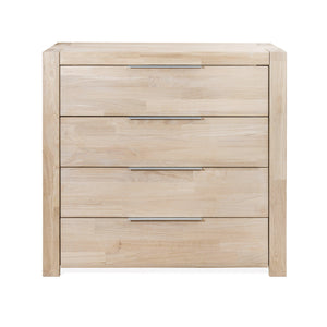  Cassettiera in rovere massiccio a 4 cassetti in stile scandinavo 