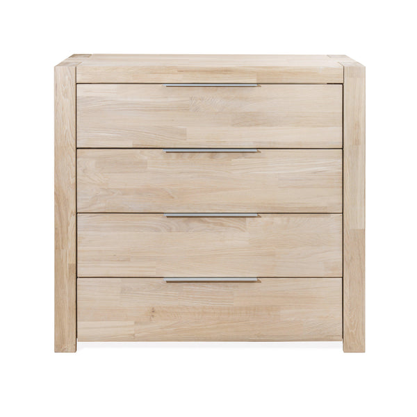  Cassettiera in rovere massiccio a 4 cassetti in stile scandinavo 