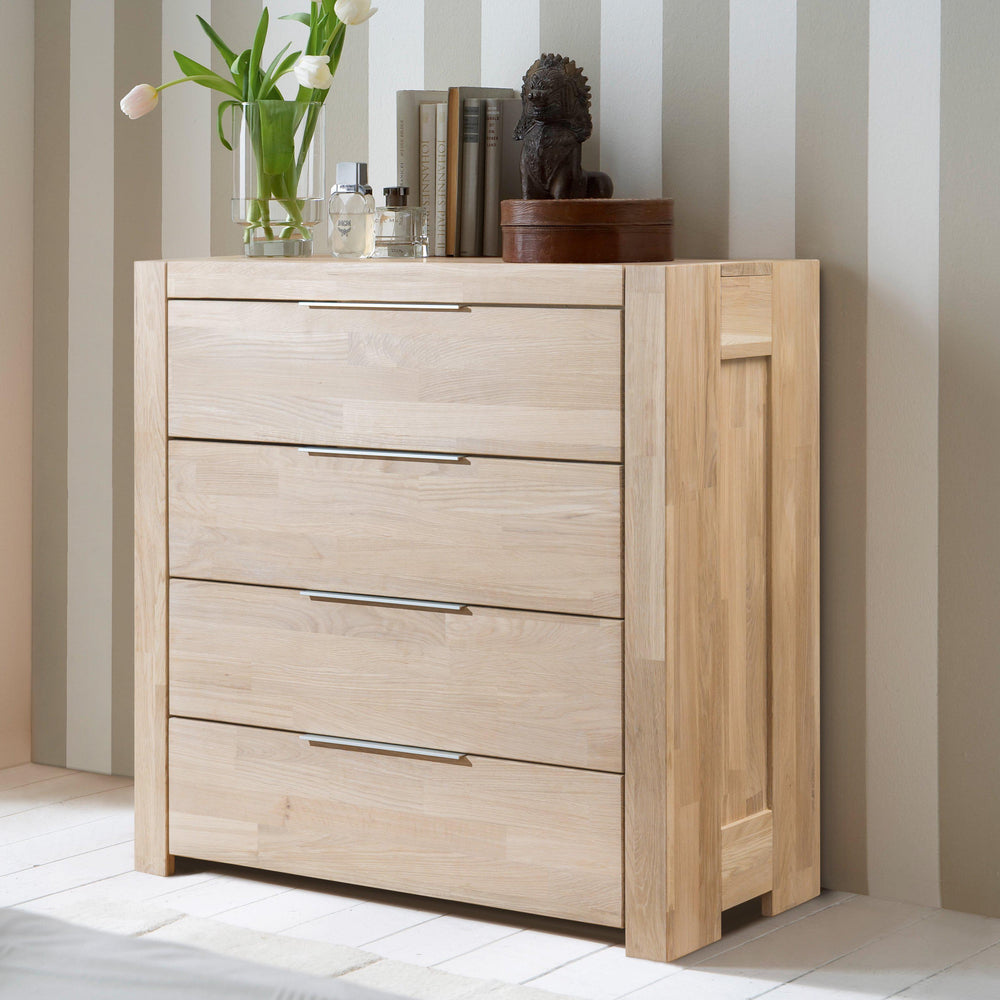 cassettiera in legno massiccio di rovere nordico