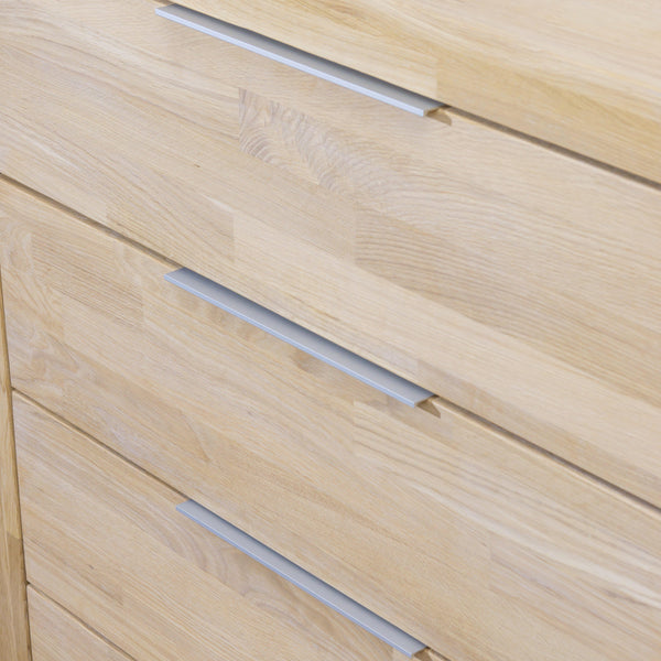  Cassettiera in rovere massiccio a 4 cassetti in stile scandinavo 