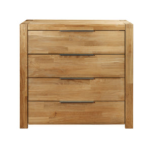  Cassettiera in rovere massiccio a 4 cassetti in stile scandinavo 